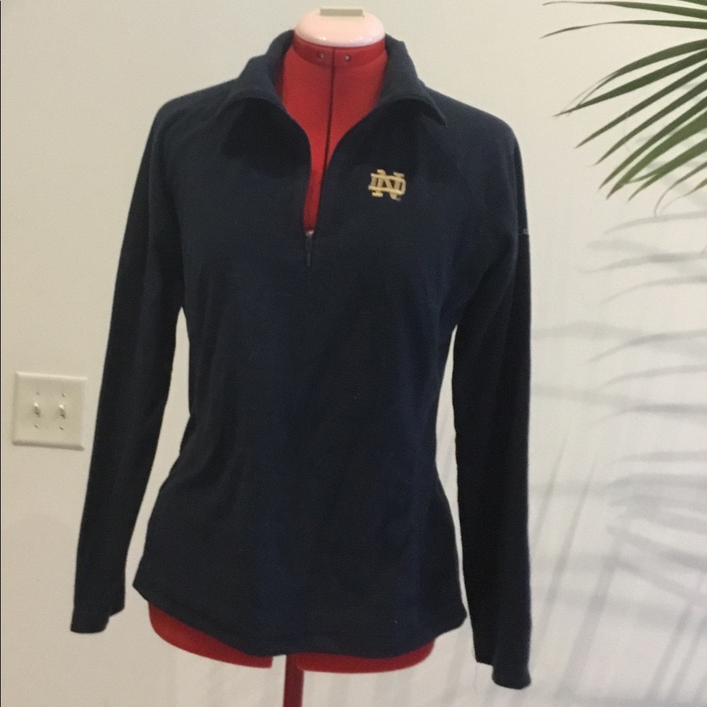 Navy Norte Dame Microfleece Pullover Columbia